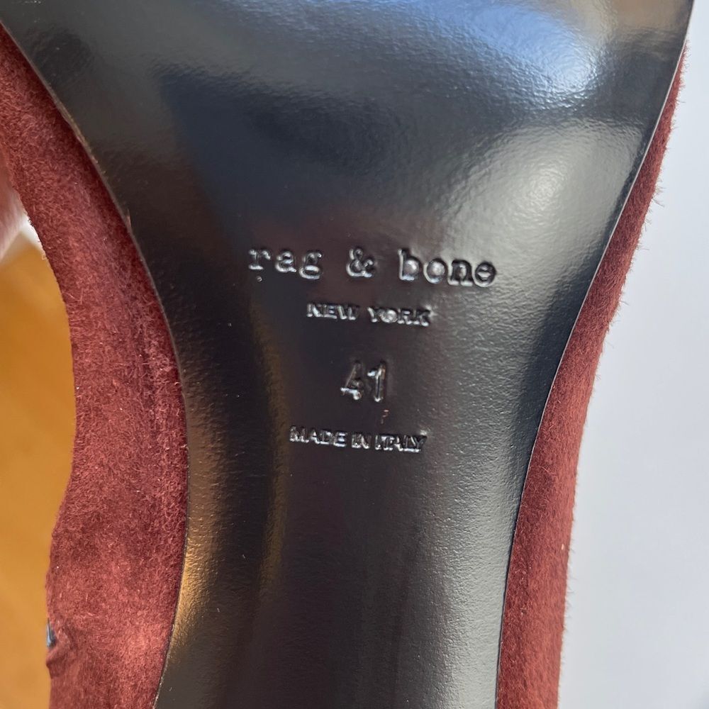 Rag & Bone Beha Stretch Boot Pointy Stiletto Ankle Boot Mahogany Suede 11/41 NIB - Picture 9 of 17
